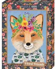 Παζλ Heye 1000 κομμάτια - Φιλική αλεπού με λουλούδια -1