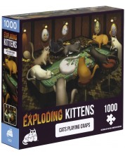 Παζλ Exploding Kittens 1000 τεμαχίων - Παιχνίδια με κάρτες με γάτες