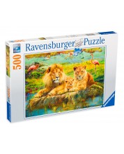 Παζλ Ravensburger από 500 κομμάτια - Λιοντάρια στη σαβάνα