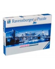 Πανοραμικό παζλ Ravensburger 1000 κομμάτια - Η φωτισμένη Νέα Υόρκη -1