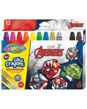 Κηρομπογιές Colorino - Marvel Avengers Silky, 12 χρώματα -1