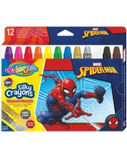 Κηρομπογιές  Colorino - Marvel Spider-Man Silky, 12 χρώματα -1