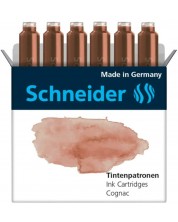Κασέτες πένας Schneider - Κονιάκ, 6 τεμάχια -1