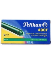 Ανταλλακτικό στυλό Pelikan - μακρύ, 5 τεμάχια, πράσινο