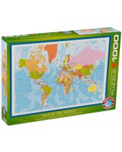 Παζλ Eurographics 1000 κομμάτια - Μοντέρνος χάρτης του κόσμου 
