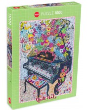 Παζλ Heye 1000 κομμάτια - Πιάνο με λουλούδια -1
