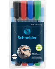 Μαρκαδόροι διαρκείας Schneider - Maxx 130, 4 χρώματα -1