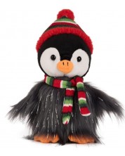 Λούτρινο παιχνίδι Amek Toys -Πιγκουίνος με χριστουγεννιάτικο κασκόλ, 17 εκ