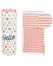 Πετσέτα θαλάσσης σε κουτί Hello Towels - Bali, 100 х 180 cm, 100% βαμβάκι, πορτοκαλί-μπεζ -1
