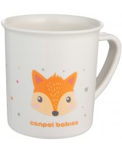 Πλαστικό ποτήρι με χερούλι Canpol - Cute Animals, 170 ml, πορτοκαλί -1