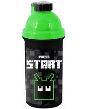 Πλαστικό μπουκάλι Paso Press Start - Με ιμάντα ώμου, 500 ml