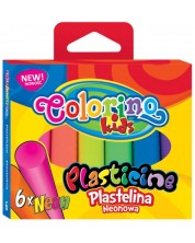 Πλαστελίνη Colorino Kids - 6 χρώματα, νέον