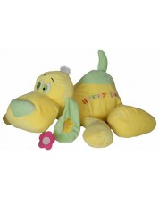 Λούτρινο παιχνίδι Amek Toys - Σκύλος ξαπλωμένος,κίτρινο, 65 εκ