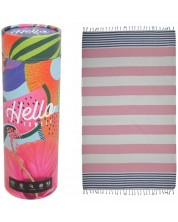 Πετσέτα θαλάσσης σε κουτί  Hello Towels -New Collection, 100 х 180 cm, 100% βαμβάκι, μπλε-ροζ -1