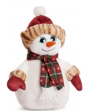 Λούτρινο παιχνίδι Amek Toys -Χιονάνθρωπος με κόκκινο καπέλο και κασκόλ, 23 εκ -1
