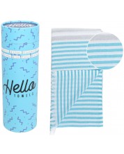 Πετσέτα θαλάσσης σε κουτί Hello Towels - Bali, 100 х 180 cm, 100% βαμβάκι, τιρκουάζ μπλε -1