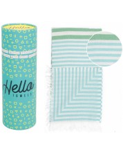 Πετσέτα θαλάσσης σε κουτί Hello Towels - Bali, 100 х 180 cm,100% βαμβάκι, τιρκουάζ πράσινο -1