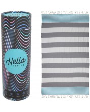 Πετσέτα θαλάσσης σε κουτί Hello Towels - New Collection, 100 х 180 cm, 100% βαμβάκι, μπλε-γκρι