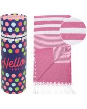 Πετσέτα θαλάσσης σε κουτί Hello Towels - Malibu, 100 х 180 cm,100% βαμβάκι, ροζ -1