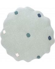 Πλεκτό μαξιλάρι Lassig - Dots, 25 х 25 cm, μέντα -1