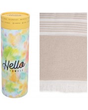 Πετσέτα θαλάσσης σε κουτί Hello Towels - New Collection, 100 х 180 cm, 100% βαμβάκι, μπεζ -1