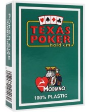Πλαστικές κάρτες πόκερ Texas Poker - σκούρο πράσινη πλάτη
