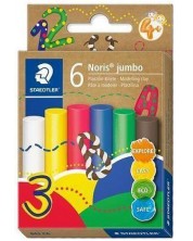 Πλαστελίνη Staedtler Noris Jumbo - 6 τεμάχια, κλασικά χρώματα