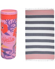 Πετσέτα θαλάσσης σε κουτί Hello Towels - New Collection, 100 х 180 cm, 100% βαμβάκι, μπλε-κόκκινο