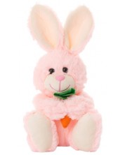 Λούτρινο λαγουδάκι Tea Toys -Benny, 28 cm, με καρότο, ροζ -1