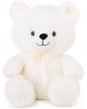 Λούτρινο παιχνίδι Amek Toys - Αρκουδάκι με κορδέλα, λευκό, 22 cm