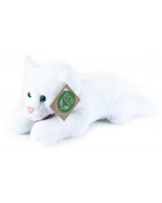 Λούτρινο παιχνίδι Rappa Eco Friends - Λευκή γάτα, ξαπλωμένη, 22 cm -1