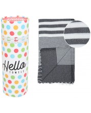 Πετσέτα θαλάσσης σε κουτί Hello Towels - Malibu, 100 х 180 cm,100% βαμβακερό, ασπρόμαυρο -1