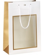Σακούλα δώρου Giftpack - 20 x 10 x 29 cm, λευκό και μέλι -1