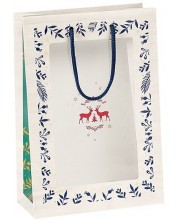 Τσάντα δώρου Giftpack Bonnes Fêtes - Ελαφάκια , 29 cm