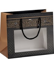 Σακούλα δώρου Giftpack Savoureux - 20 x 10 x 17 cm,μαύρο και χάλκινο -1