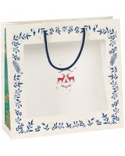 Τσάντα δώρου Giftpack Bonnes Fêtes - Ελαφάκια , 35 cm