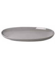 Πορσελάνινο οβάλ πιάτο Blomus - Ro, 18 x 30 cm, γκρι -1