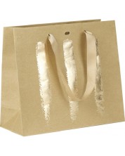 Σακούλα δώρου Giftpack - 25 х 10 х 22 cm, κραφτ και χρυσός -1