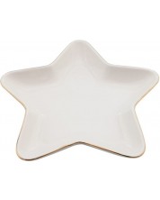Πιάτο πορσελάνης  HIT - Звезда, 18 cm, λευκό με χρυσό