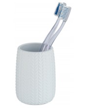 Θήκη για οδοντόβουρτσα Wenko - Barinas, 7.4 х 10.7 cm, κεραμική, λευκό