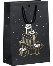 Σακούλα δώρου Giftpack Bonnes Fêtes - Μαύρη, 29 cm