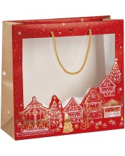 Τσάντα δώρου Giftpack Bonnes Fêtes - , 35 cm, PVC παράθυρο