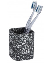 Θήκη για οδοντόβουρτσα Wenko - Terrazzo, 8 х 10.5 х 8 cm, μαύρο