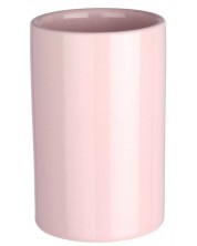 Θήκη για οδοντόβουρτσα Wenko - Polaris, κεραμική, 7.5 х 11.2 cm, ροζ -1