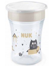 Κύπελλο μετάβασής NUK - Magic Cup, 8 m+, 230 ml, Cat & Dog, μπεζ -1