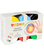 Χρώματα για σχέδιο με δάχτυλα Primo - 6 χρώματα, 50 ml