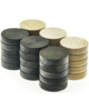 Πούλια για τάβλι Manopoulos - Wooden Checkers, ξύλινα, 26 mm