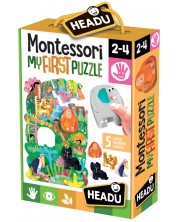Εκπαιδευτικό παζλ Headu Montessori - Το πρώτο μου παζλ, Ζούγκλα -1