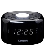 Ραδιοφωνικό ηχείο με ρολόι Lenco - CR-12BK, μαύρο -1