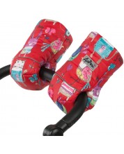 DoRechi Γάντια για καρότσι  με μαλλί προβάτου γενικής χρήσης,κόκκινα με σχέδια